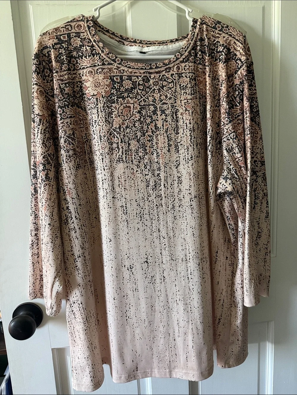 Women’s Cream Floral-Print Long Sleeve Dress